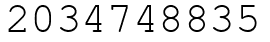Число 2034748835.