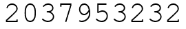 Число 2037953232.