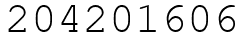 Число 204201606.