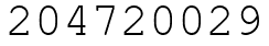 Число 204720029.