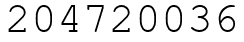 Число 204720036.