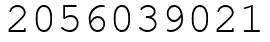 Число 2056039021.