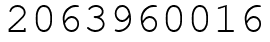 Число 2063960016.