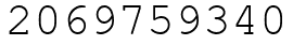 Число 2069759340.