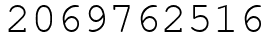 Число 2069762516.