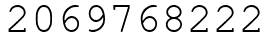 Число 2069768222.