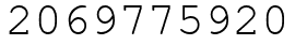 Число 2069775920.