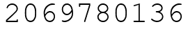 Число 2069780136.