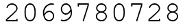 Число 2069780728.