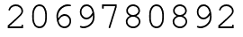 Число 2069780892.