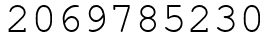 Число 2069785230.