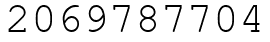 Число 2069787704.