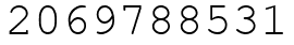Число 2069788531.