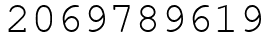 Число 2069789619.