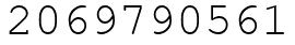Число 2069790561.