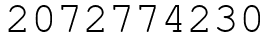 Число 2072774230.