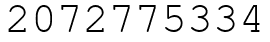 Число 2072775334.
