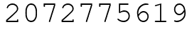 Число 2072775619.