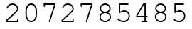 Число 2072785485.
