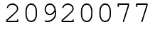 Число 20920077.