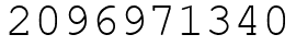 Число 2096971340.
