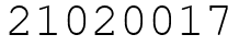 Число 21020017.