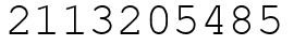 Число 2113205485.