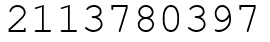 Число 2113780397.