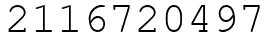 Число 2116720497.