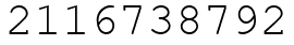 Число 2116738792.