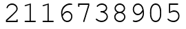 Число 2116738905.