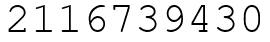 Число 2116739430.