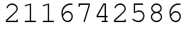 Число 2116742586.