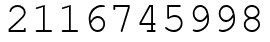 Число 2116745998.