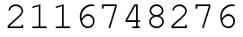 Число 2116748276.