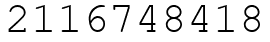 Число 2116748418.