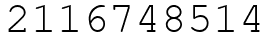 Число 2116748514.