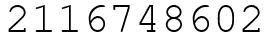 Число 2116748602.