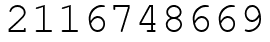 Число 2116748669.