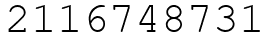 Число 2116748731.