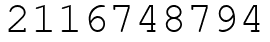 Число 2116748794.