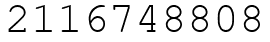 Число 2116748808.