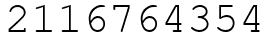 Число 2116764354.