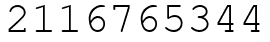 Число 2116765344.