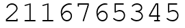 Число 2116765345.
