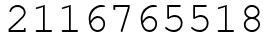 Число 2116765518.