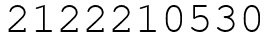 Число 2122210530.