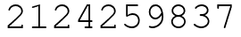 Число 2124259837.