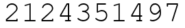 Число 2124351497.