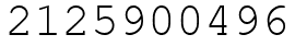 Число 2125900496.